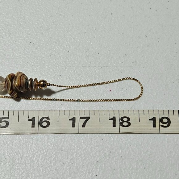 African Trade Bead Inspired Necklace Gold Tone Chain Fashion Jewelry Women - Picture 7 of 7